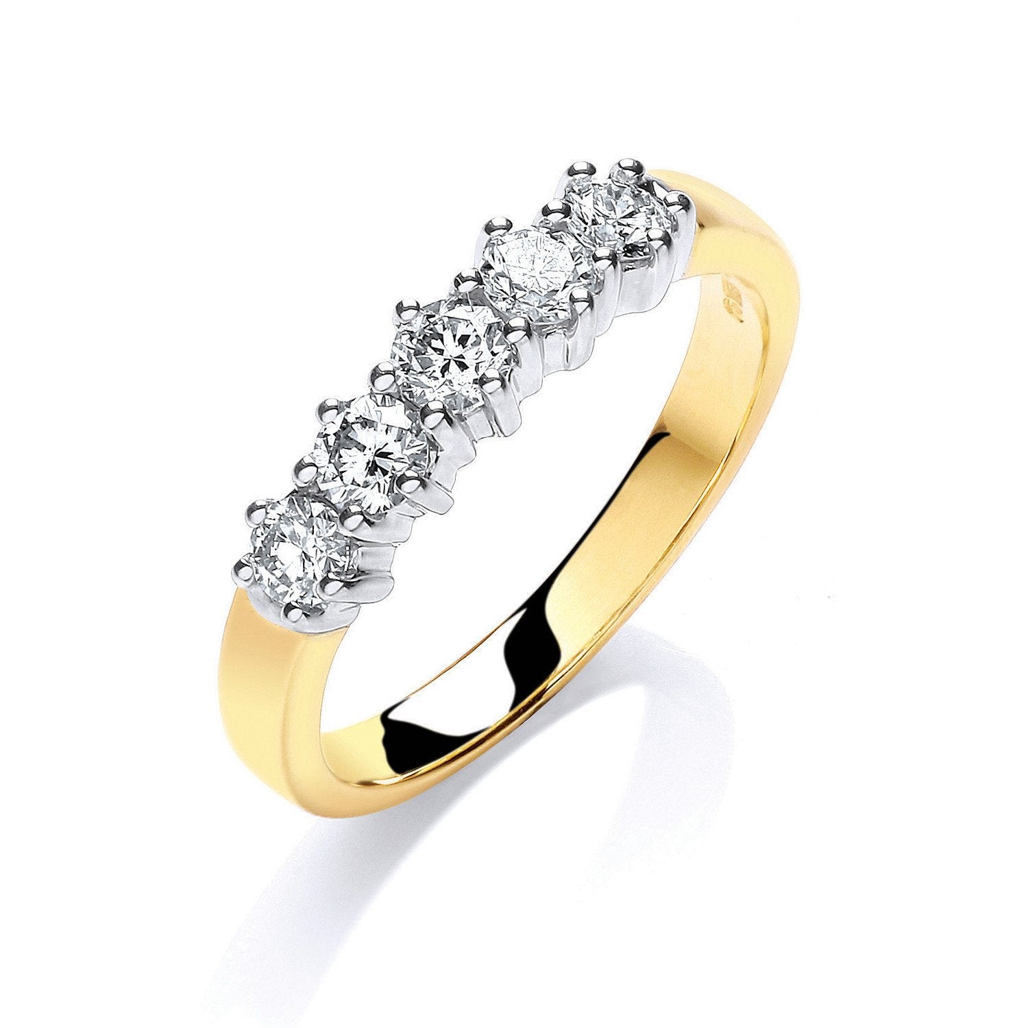 9ct Yellow Gold 0.50ct 5 Stone Diamond Eternity Ring - Fine Ring - Certified Authentic – Luxury Jewellery by Imperial